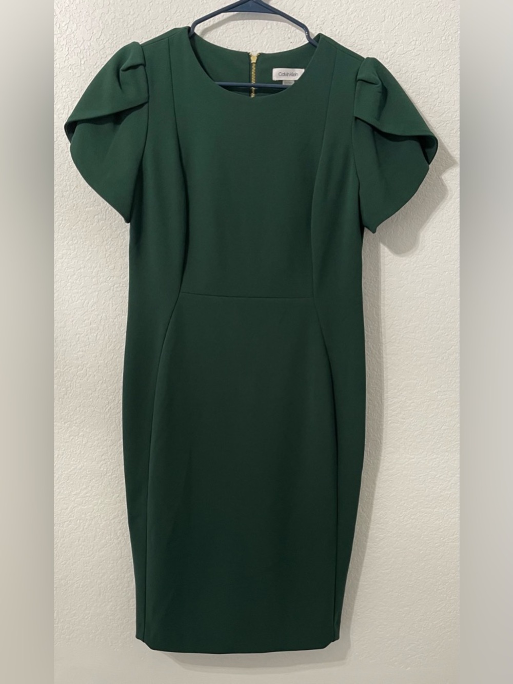 Calvin Klein Dark Green Midi Sheath Dress
